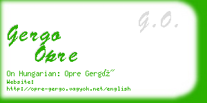 gergo opre business card